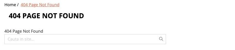 Pagina formularului de retur afișează «404 Page Not Found»